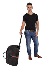 young man with a suitcase