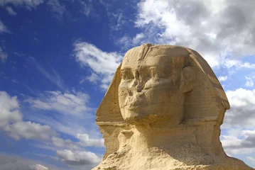 Poster famous ancient egypt sphinx head © Kokhanchikov