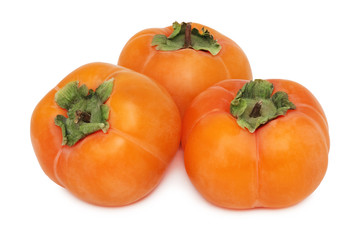 Three whole persimmons (isolated)