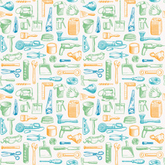 Tools Instruments Seamless Pattern 3 Vector