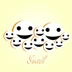 Smile emoticon. Vector illustration