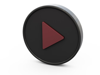 Play Sign 3D Black Red Concept