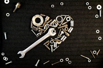 heart of the tools and screw nuts