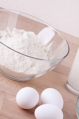 Baking ingredients in the kitchen