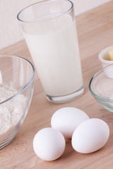 Baking ingredients in the kitchen