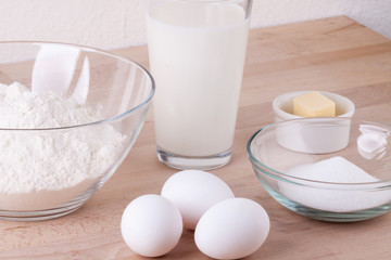 Baking ingredients in the kitchen