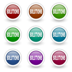 solutions web icons vector set