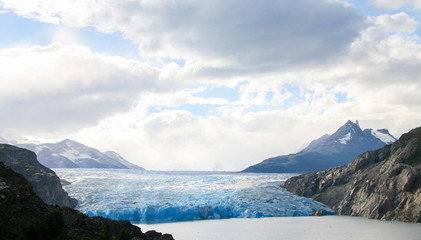 Fototapeta na wymiar Glacier in Torres del Paine National Park in Patagonia, Chile