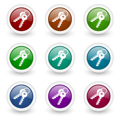 keys web icons vector set