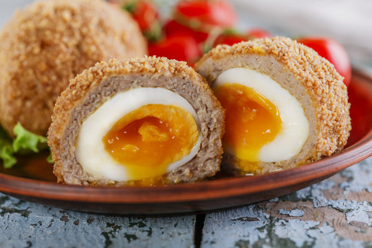 soft-boiled eggs on Scottish
