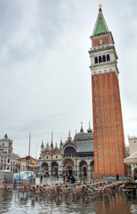 Fototapeta na wymiar Square of San Marco during high tide