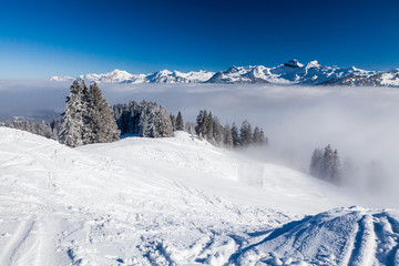 Fototapeta premium Ski resort Ibergeregg, Switzerland