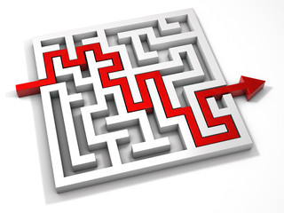 labyrinth maze 3d red