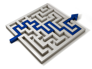 labyrinth maze 3d blue