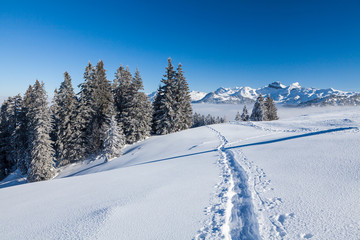 Fototapeta na wymiar Ski resort Ibergeregg, Switzerland