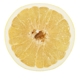 Pomelo or Chinese grapefruit  slice isolated on the white backgr