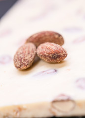 white chocolate with almonds