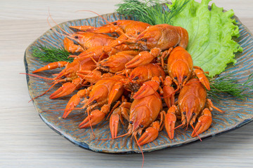 Boiled crayfish