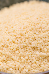 couscous on wooden kitchen table