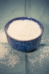 couscous on wooden kitchen table