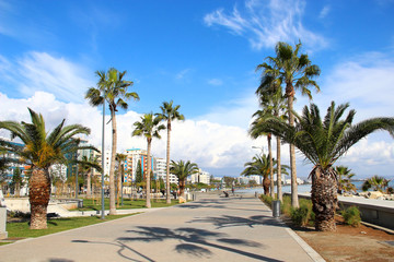 Fototapeta na wymiar Molos Promenade in Limassol, Cyprus