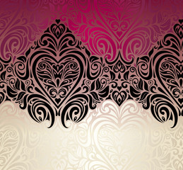Fashionable red, ecru and black vintage invitation background