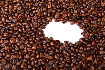 A frame from coffee crops on white background