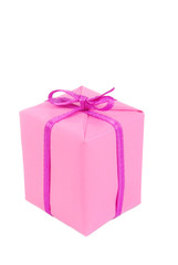 closeup of the gift present isolated on white