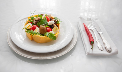 salad with mushrooms