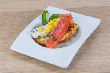 Tapas with salmon