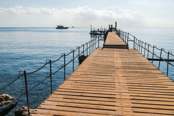 Obraz premium Panorama of the beach at luxury hotel, Sharm el Sheikh, Egypt