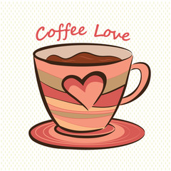 Coffee mug with heart shape