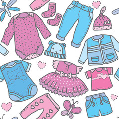 Seamless pattern children clothing