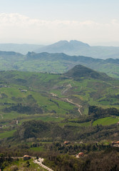 Panoramic view of the hills from the fortress of San Marino