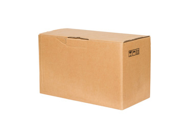 Corrugated cardboard boxes on white