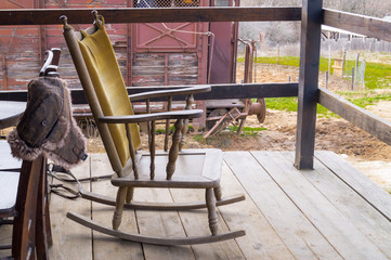 Traditional farm chair at balcony