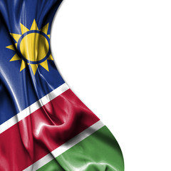 Namibia waving satin flag isolated on white background - 77912217