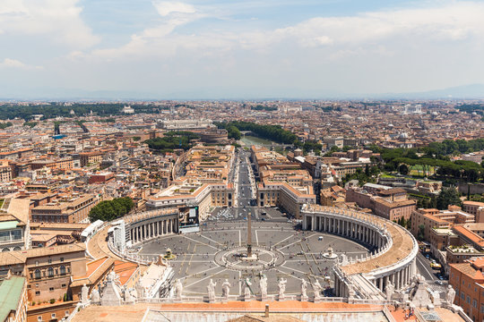 Aerial view of Vatican and Rome city
