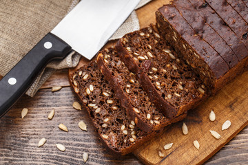Sliced bread with seeds
