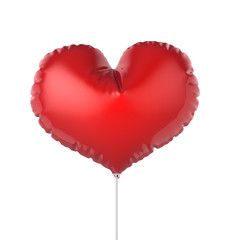 Heart shape red party balloons. Isolated on white background