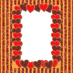 beautiful photo frame with hearts