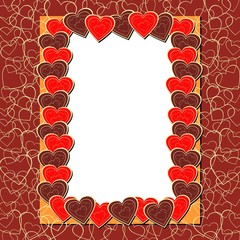 beautiful photo frame with hearts