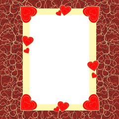 beautiful photo frame with hearts