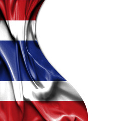 Thailand waving satin flag isolated on white background