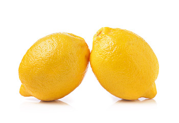 Fresh lemon on white background