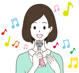 女性　歌う
