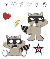 raccoon baby cartoon funny cartoon set8