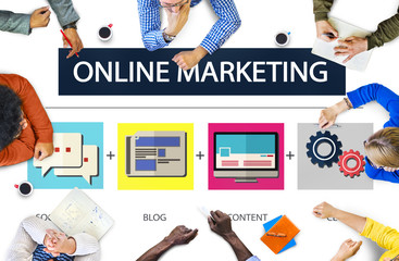 Online Marketing Business Content Strategy Target Concept