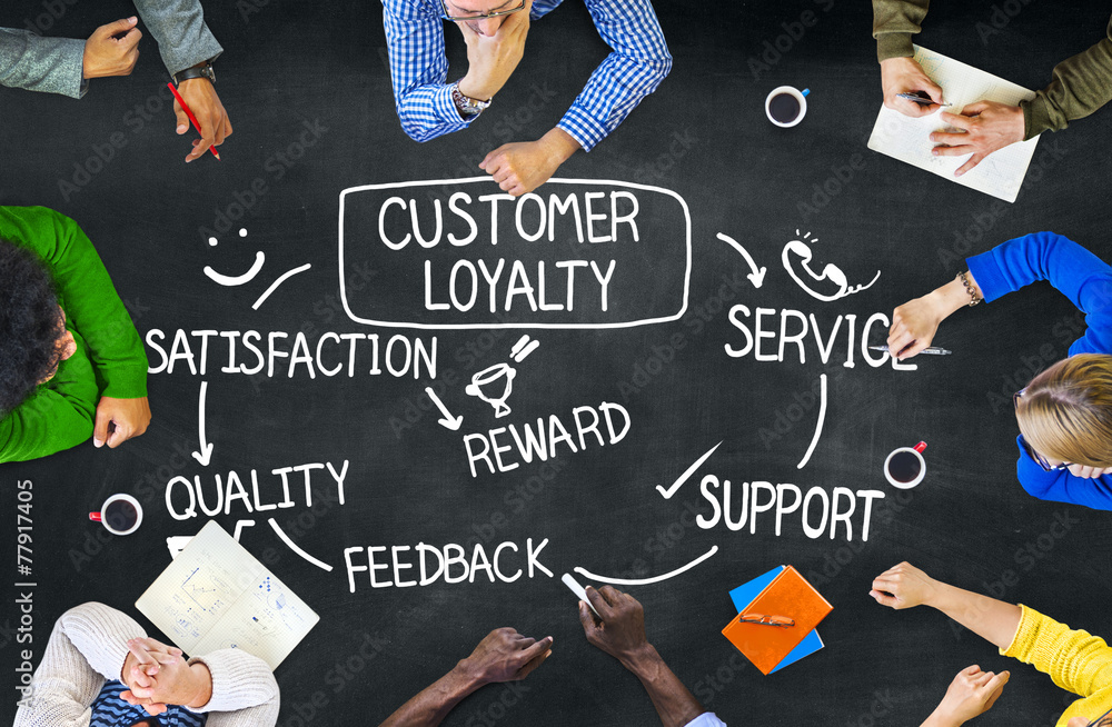Sticker customer loyalty satisfaction support strategy concept - Stickers