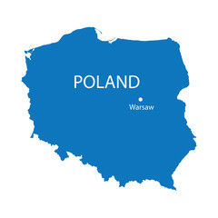 blue map of Poland